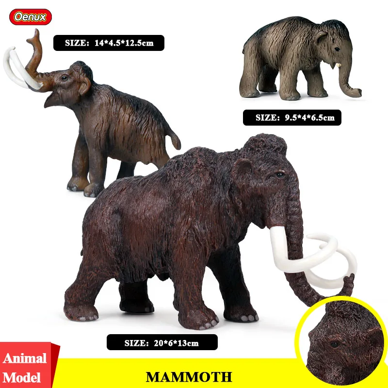 Oenux 3PCS Wild Big Mammoth Elephant Simulation Animals Mammut Family Action Figures Model Figurine PVC Education Kids Toys
Oenux 3PCS Wild Big Mammoth Elephant Simulation Animals Mammut Family Action Figures Model Figurine PVC Education Kids Toys