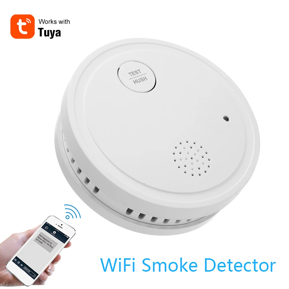 

Tuya 433MHz WiFi Strobe Smoke Detector Wireless Independent Alarm Smoke Home Security Alarm Smoke Detector Sensor Fire Equipment