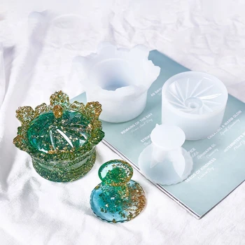 Crystal Epoxy Resin Mold Crown Storage Box Organizer Casting Silicone Mould DIY Crafts Container Making Tool
Crystal Epoxy Resin Mold Crown Storage Box Organizer Casting Silicone Mould DIY Crafts Container Making Tool