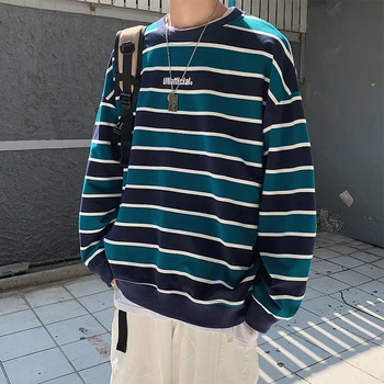 2020SpringAnd Autumn New Youth Popular Printing Color Matching Striped Loose Loose Sweatshirt Fashion Casual Round Neck Pullover
2020SpringAnd Autumn New Youth Popular Printing Color Matching Striped Loose Loose Sweatshirt Fashion Casual Round Neck Pullover