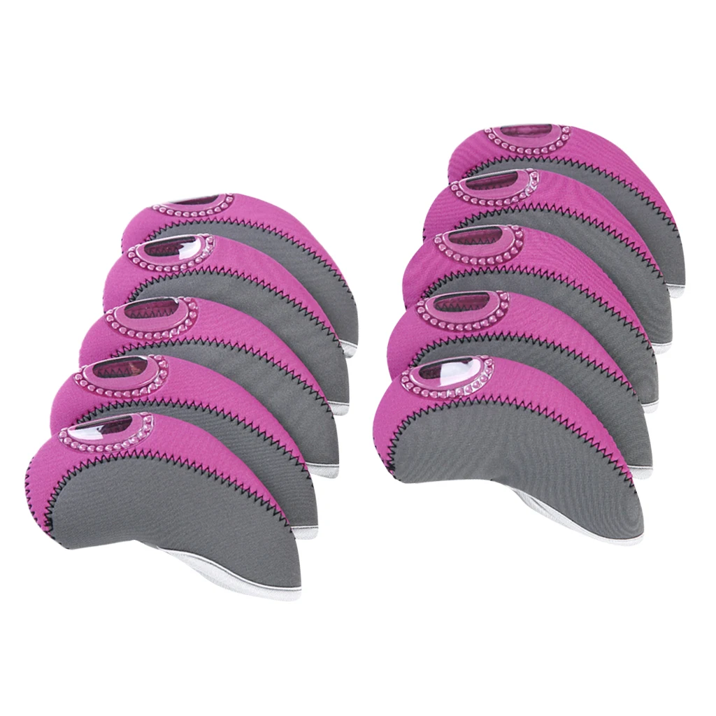 10 Pieces Machine Washable Two-tone Neoprene Golf Club Iron Head Covers Golf Accessories for Golfer 10 Pieces Machine Washable Two-tone Neoprene Golf Club Iron Head Covers Golf Accessories for Golfer
