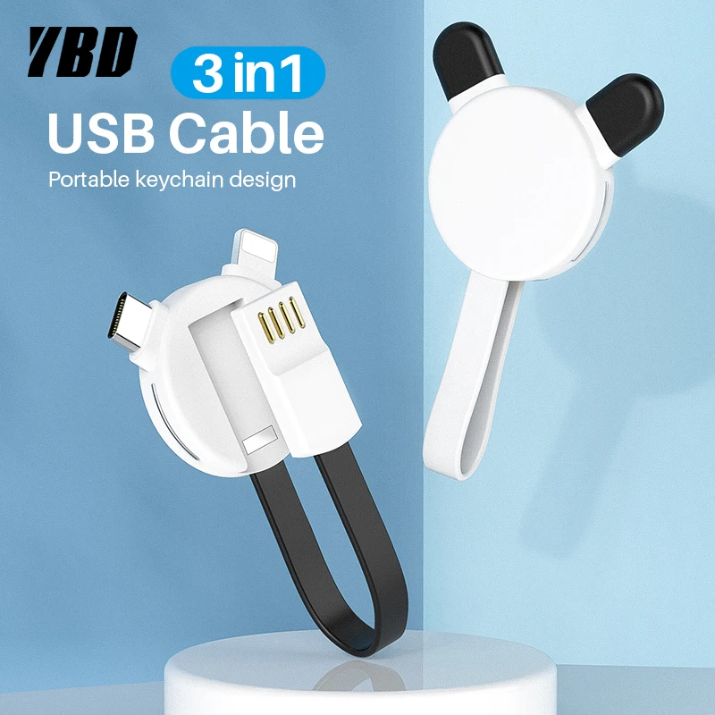 YBD 3 in 1 Keychain Charging Cable For iPhone X XR XS Max 8 7 Micro USB Cable Charger USB Type C Cable for Samsung Huawei Xiaomi
YBD 3 in 1 Keychain Charging Cable For iPhone X XR XS Max 8 7 Micro USB Cable Charger USB Type C Cable for Samsung Huawei Xiaomi