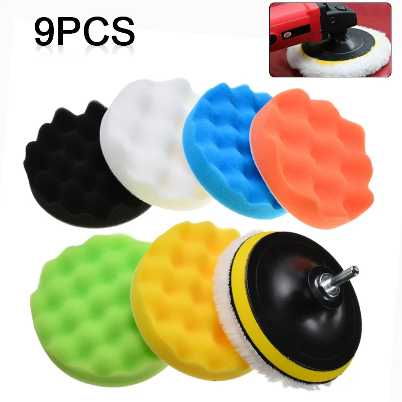 9pcs 5'' 125mm Universal Car Waxing Polishing Buffing Sponge Pads with Adhesive Backing Buffer Polishing Pad Set
9pcs 5'' 125mm Universal Car Waxing Polishing Buffing Sponge Pads with Adhesive Backing Buffer Polishing Pad Set