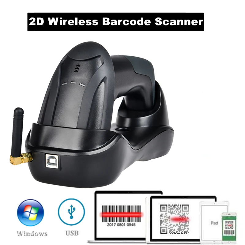 Portable Wireless 1D Bar Code Scanner With Stand Handheld AND 1D / 2D QR Scanner Code Barre for POS Terminal and Inventory
Portable Wireless 1D Bar Code Scanner With Stand Handheld AND 1D / 2D QR Scanner Code Barre for POS Terminal and Inventory