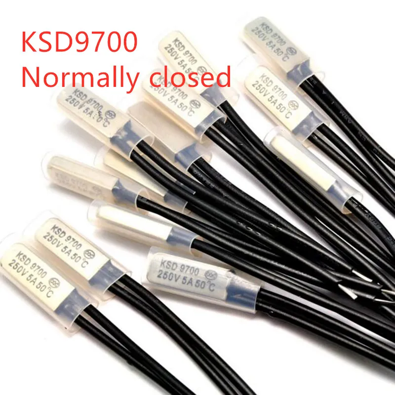 5Pcs Normally closed KSD9700 metal case 40 45 50 55 60 70 80 90 105 degree 5A 250V NC temperature control switch | Обустройство дома