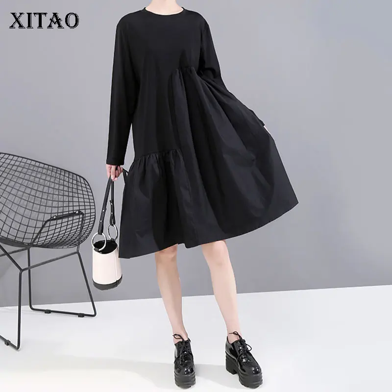 XITAO Pleated Women Midi Dress Women Korea Fashion New Pullover 2019 Autumn Elegant Irregular Patchwork Black Dress WQR1882.
XITAO Pleated Women Midi Dress Women Korea Fashion New Pullover 2019 Autumn Elegant Irregular Patchwork Black Dress WQR1882.