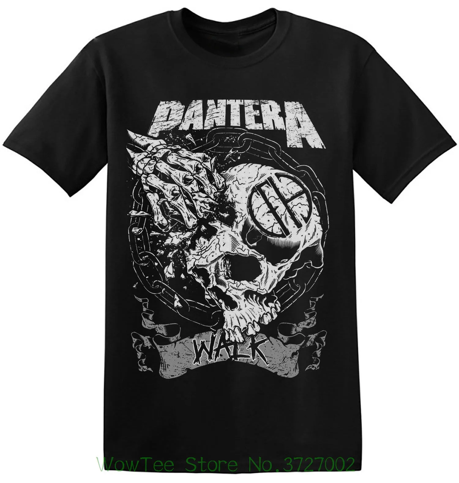Футболка Pantera с черным графическим принтом футболки рок-группой из тяжелого