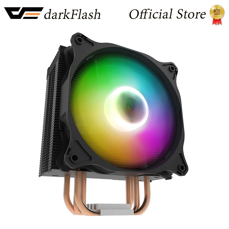 Воздушный кулер для ЦП darkFlash ARGB 4 тепловые трубки 120 мм LED 4-контактный воздушный