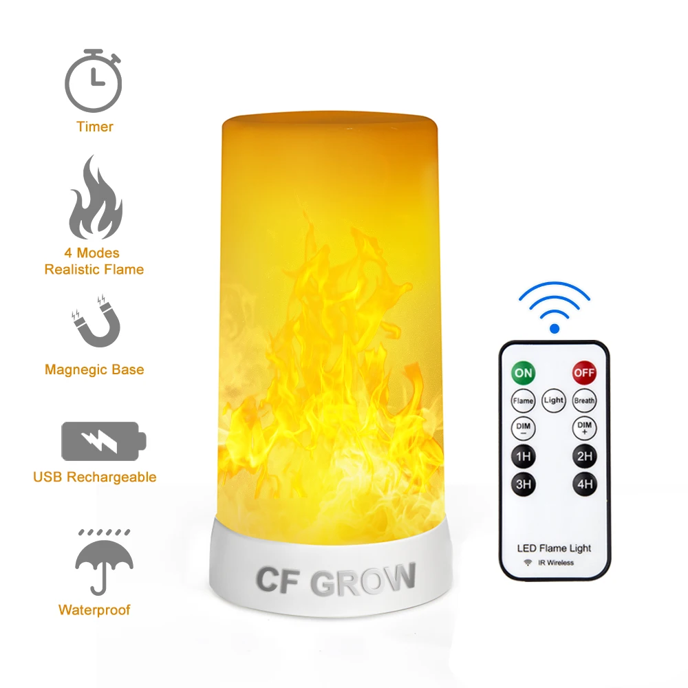 LED Flame Effect Fire Light Bulb 4 Modes Magnetic Flickering Led Flame Lamp Remote Control Outdoor Waterproof USB Rechargeable
LED Flame Effect Fire Light Bulb 4 Modes Magnetic Flickering Led Flame Lamp Remote Control Outdoor Waterproof USB Rechargeable
