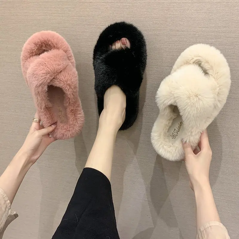 Winter Women House Slippers Faux Fur Fashion Warm Shoes Woman Slip on Flats Female Slides Black Pink cozy home furry slippers
Winter Women House Slippers Faux Fur Fashion Warm Shoes Woman Slip on Flats Female Slides Black Pink cozy home furry slippers