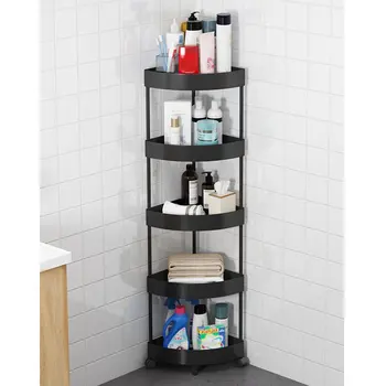 Slide Out Storage Rolling Utility Cart Tower Rack Free-Standing Corner Rack Shelving for Kitchen Bathroom Storage 
Slide Out Storage Rolling Utility Cart Tower Rack Free-Standing Corner Rack Shelving for Kitchen Bathroom Storage