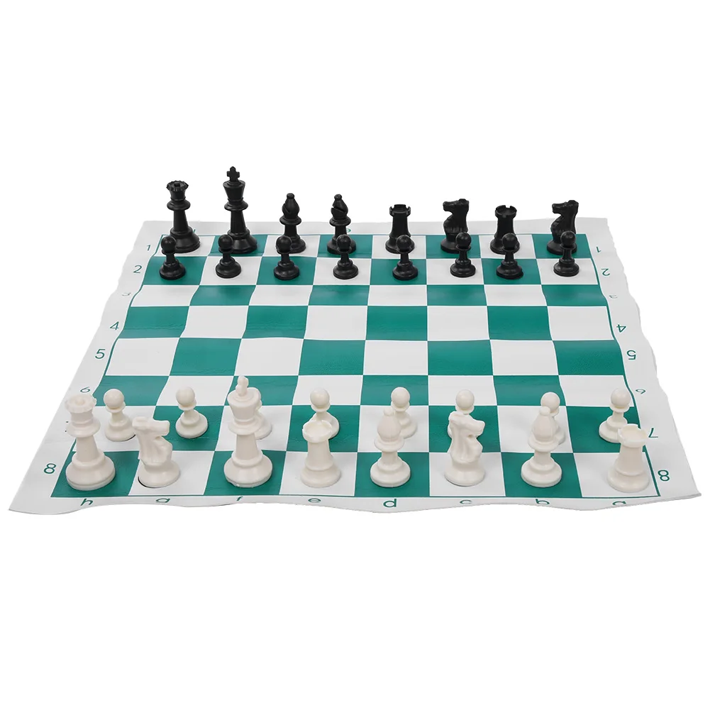 International Chess Set Roll-up Outdoor Portable Travel Chess in Carry Tube with Big Canvas Bag and Shoulder Strap Easy to Carry for Beginner and Kids