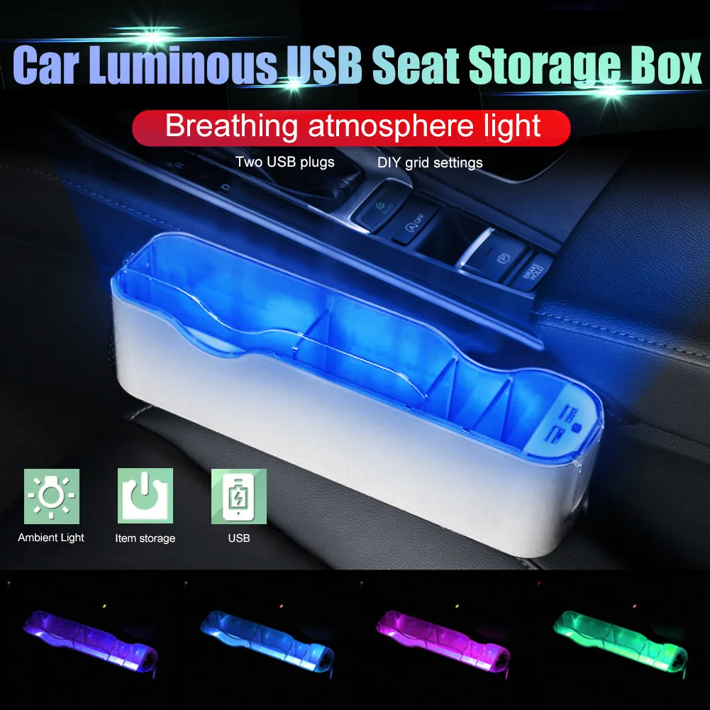 Newest Car Seat Crevice Gaps Storage Box Gradient Colors Romantic Luminous Car Multifunctional USB 3.0 Charging Seat Storage Box
Newest Car Seat Crevice Gaps Storage Box Gradient Colors Romantic Luminous Car Multifunctional USB 3.0 Charging Seat Storage Box