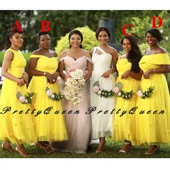 Yellow Ankle Length Bridesmaid Dresses With Appliques African Women Tutu Bohemia Wedding Party Dress Robe Demoiselle D'honneur
Yellow Ankle Length Bridesmaid Dresses With Appliques African Women Tutu Bohemia Wedding Party Dress Robe Demoiselle D'honneur