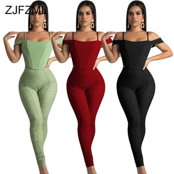 Double Layer Mesh Plus Size Two Piece Set Women Spaghetti Strap Backless Crop Top And Pleated Pencil Pant Sweat Suits Tracksuit
Double Layer Mesh Plus Size Two Piece Set Women Spaghetti Strap Backless Crop Top And Pleated Pencil Pant Sweat Suits Tracksuit