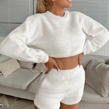 Fall Winter Warm Women 2 Piece Set Clothes Casual Pink White Bodycon Two Piece Long Sleeve Crop Top and Shorts Bandage Party Set 
Fall Winter Warm Women 2 Piece Set Clothes Casual Pink White Bodycon Two Piece Long Sleeve Crop Top and Shorts Bandage Party Set