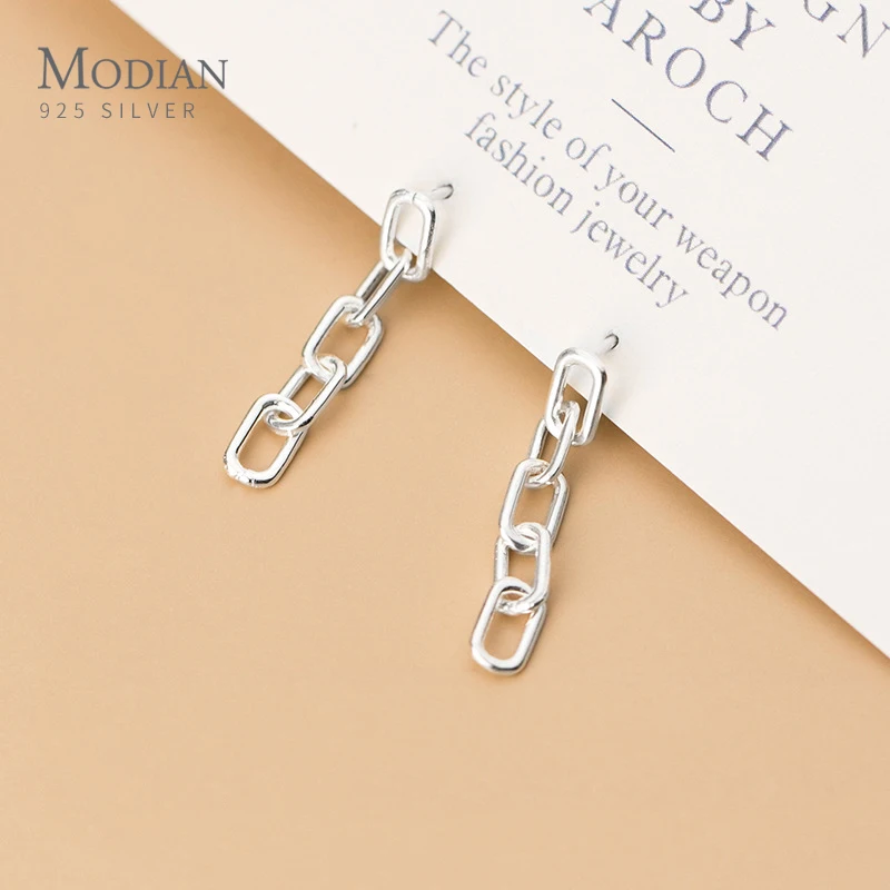 Modian Simple Design Interlock Chain Genuine 925 Sterling Silver Geometric Drop Dangle Earring for Women Fine Jewelry 2020 Year
Modian Simple Design Interlock Chain Genuine 925 Sterling Silver Geometric Drop Dangle Earring for Women Fine Jewelry 2020 Year