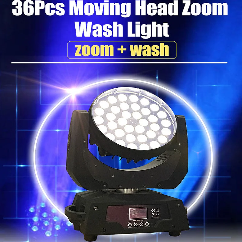 

36X10W LED Club Moving Heads RGBW DJ Night Party Stage Light 4IN1 Wash Beam DMX512 Disco Equipment Lighting