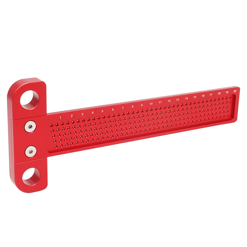 160/200/260mm woodworking ruler measuring tools high precision T-type aluminum alloy hole ruler Scribing Gauge woodworking tools