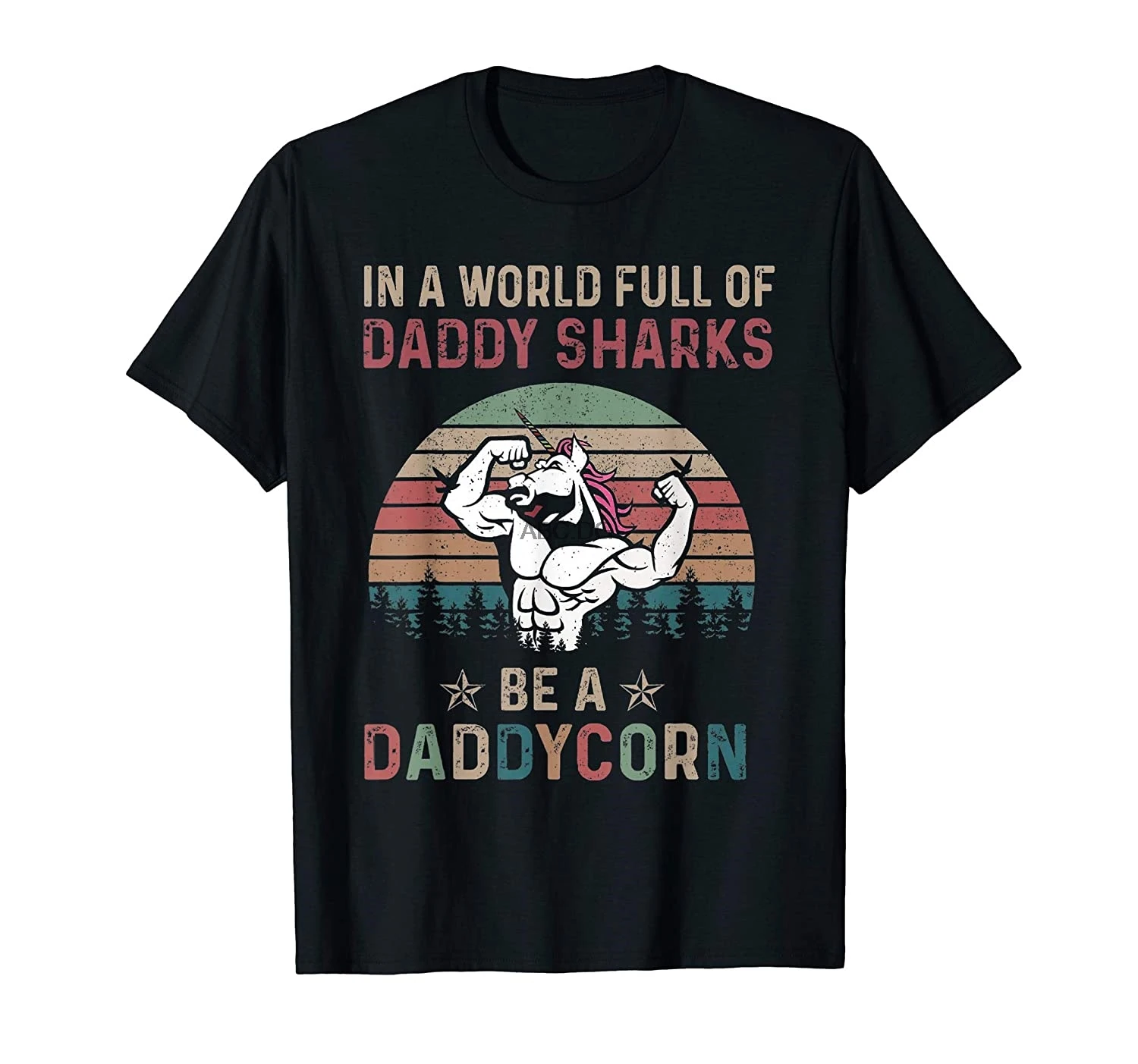 В мире полном папа в виде пасти акулы быть Daddycorn футболка | Мужская одежда