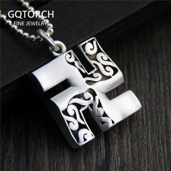 

Necklaces & Pendants Buddhist Swastika 100% Real 999 Sterling Silver Vintage Amulets And Talismans Accessories Wholesale China