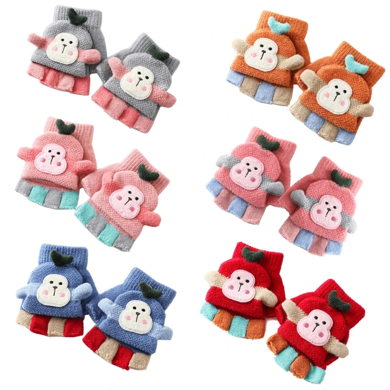 Эластичные вязаные теплые перчатки с открытыми пальцами, варежки для детей, зимние теплые перчатки, для верховой езды G99C 
Эластичные вязаные теплые перчатки с открытыми пальцами, варежки для детей, зимние теплые перчатки, для верховой езды G99C