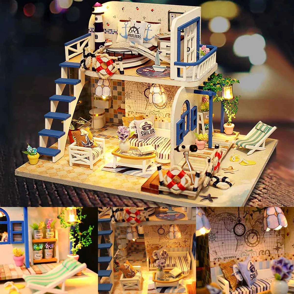 3D Miniature Dollhouse Furniture Kit DIY Doll House Toy Christmas Birthday Gift