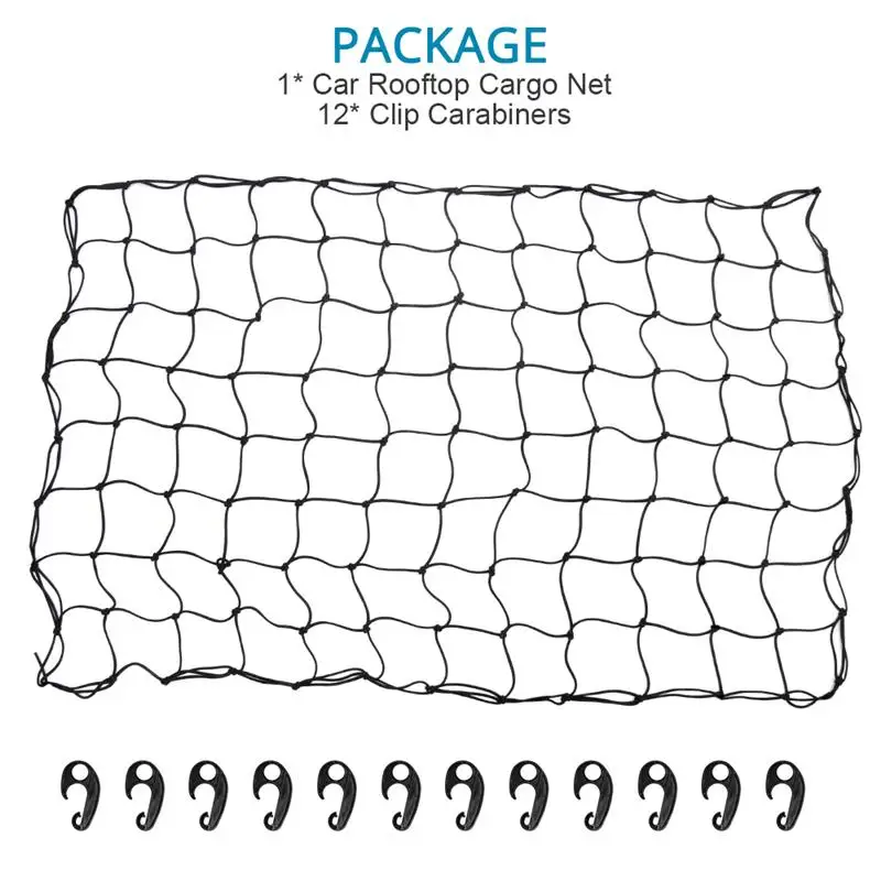 120*180cm 120*90cm Bungee Cargo Net with Tangle-Free 12Pcs Clip Carabiners Oversized Rooftop Carrier Net for Short Truck ATV UTV
120*180cm 120*90cm Bungee Cargo Net with Tangle-Free 12Pcs Clip Carabiners Oversized Rooftop Carrier Net for Short Truck ATV UTV