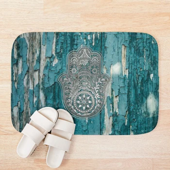 Silver Hamsa Hand On Turquoise Wood Bath Mat Custom One Direction Doormat Home Decor Door mat Floor Mat Bath Mats foot pad
Silver Hamsa Hand On Turquoise Wood Bath Mat Custom One Direction Doormat Home Decor Door mat Floor Mat Bath Mats foot pad
