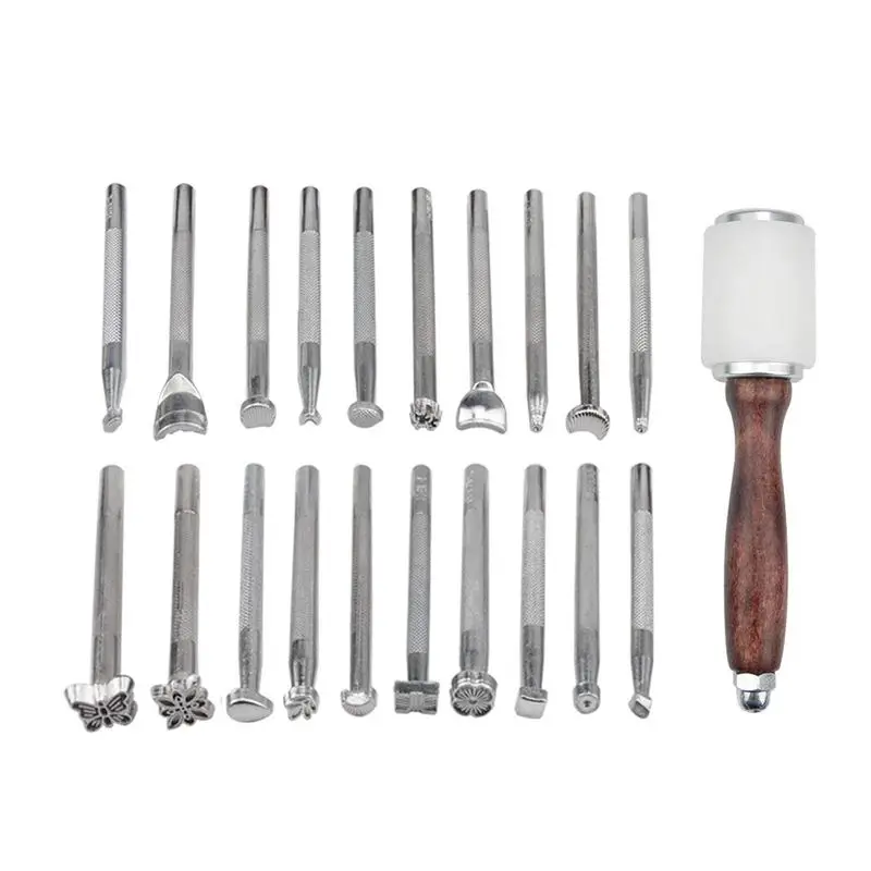 21 Pcs Leather Working Tools Saddle Making Tools Diy Leather Craft Stamps Set Wooden Nylon Hammer Leather Craft Set
21 Pcs Leather Working Tools Saddle Making Tools Diy Leather Craft Stamps Set Wooden Nylon Hammer Leather Craft Set