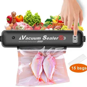 Vacuum Food Sealer Fresh Long Keeping Vacuum Packer Kitchen Meat Vegetable Bean Food Packing Machine with 15Pcs Food Vacuum Bags
Vacuum Food Sealer Fresh Long Keeping Vacuum Packer Kitchen Meat Vegetable Bean Food Packing Machine with 15Pcs Food Vacuum Bags