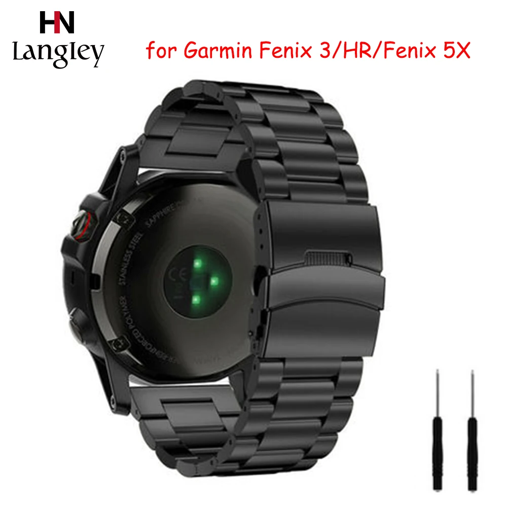 Браслет из нержавеющей стали для наручных часов Garmin fenix6 Fenix 3/Fenin3HR 26 мм 5X | Наручные