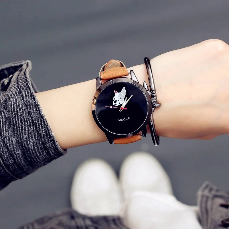 Мужские кварцевые наручные часы Ретро для пары кожаные с браслетом ремешком