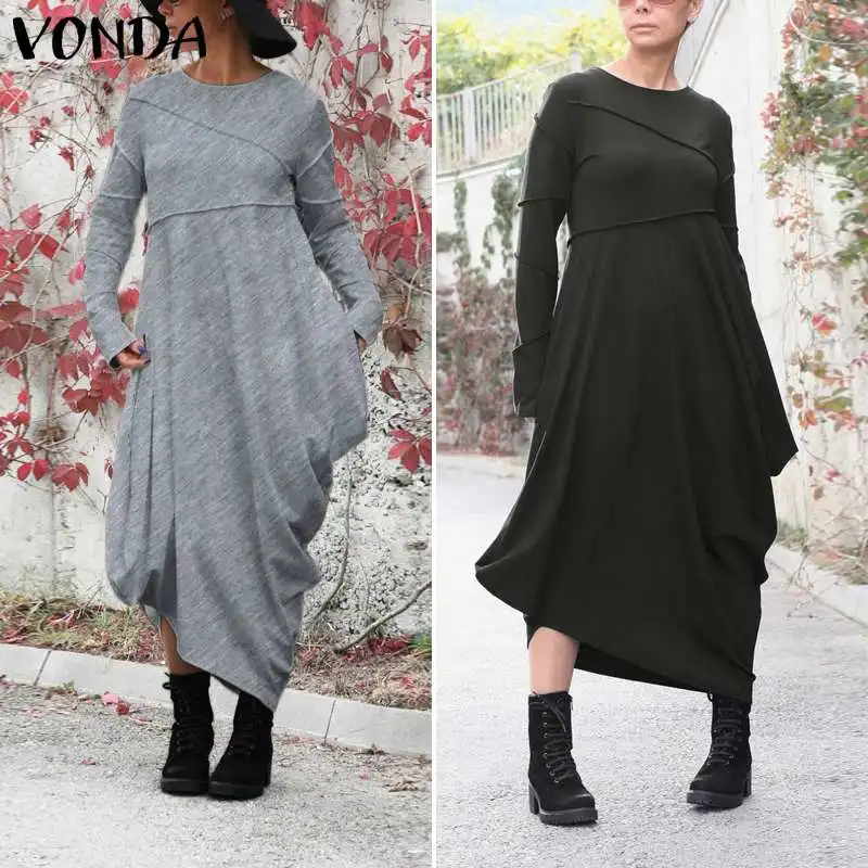 VONDA Autumn Dress Women Long Sleeve Mid-Calf Dress 2020 Female Office Lady Sundress Casual Sweatshirt Party Vestido Plus Size
VONDA Autumn Dress Women Long Sleeve Mid-Calf Dress 2020 Female Office Lady Sundress Casual Sweatshirt Party Vestido Plus Size