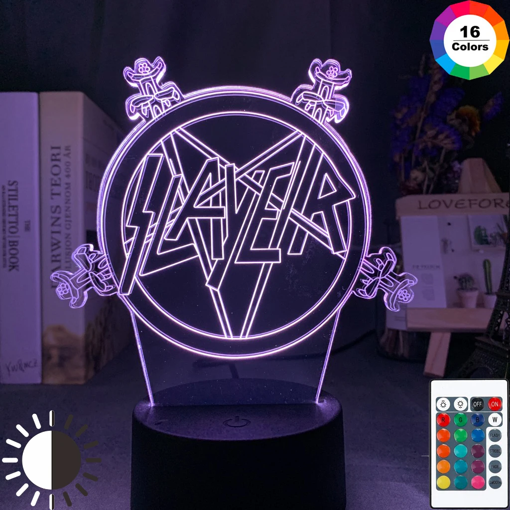 American Thrash Metal Band Slayer Logo Night Light Led Touch Sensor Color Changing Nightlight for Home Decor Event Prize Lamp
American Thrash Metal Band Slayer Logo Night Light Led Touch Sensor Color Changing Nightlight for Home Decor Event Prize Lamp