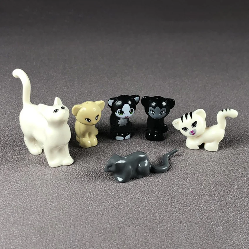 5Pcsset MOC Accessories Legoings Animal Pet Cat Building Blocks Model Building Kits Bricks DIY Toys for Children (4)