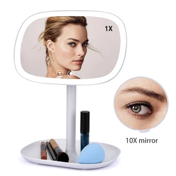 Touch Screen Cosmetic Mirror With Light Multifunctional LED Makeup Mirror Portable 10X Magnifyiny Compact Desklamp 
Touch Screen Cosmetic Mirror With Light Multifunctional LED Makeup Mirror Portable 10X Magnifyiny Compact Desklamp