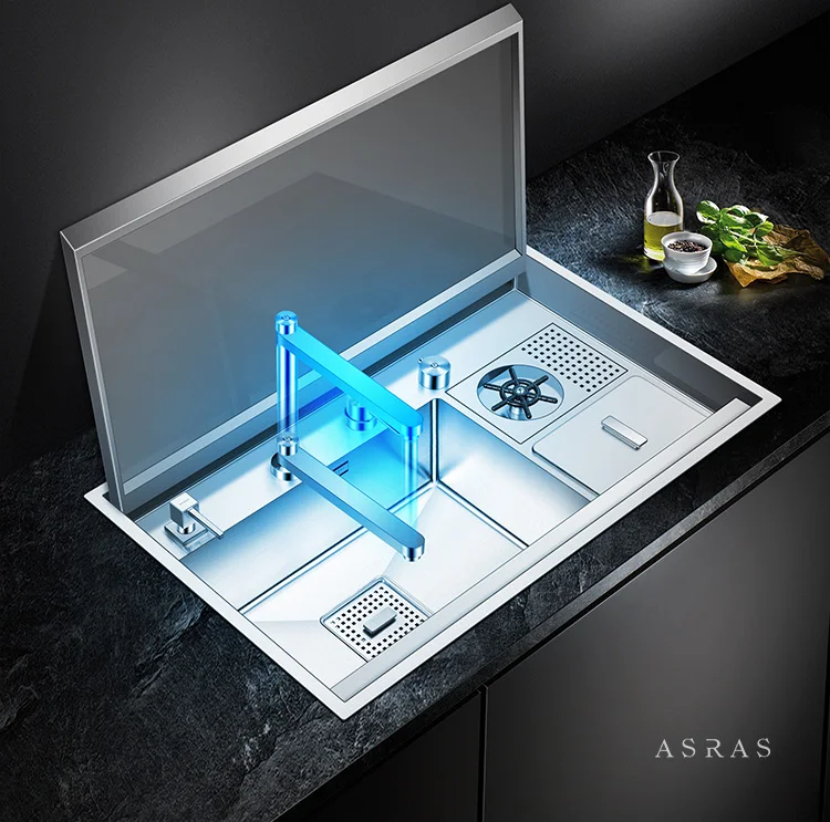 Asras 8250X+3061 SUS304 handmade kitchen sink hidden sink covered lids brushed with drainer faucet tap free shipping
Asras 8250X+3061 SUS304 handmade kitchen sink hidden sink covered lids brushed with drainer faucet tap free shipping
