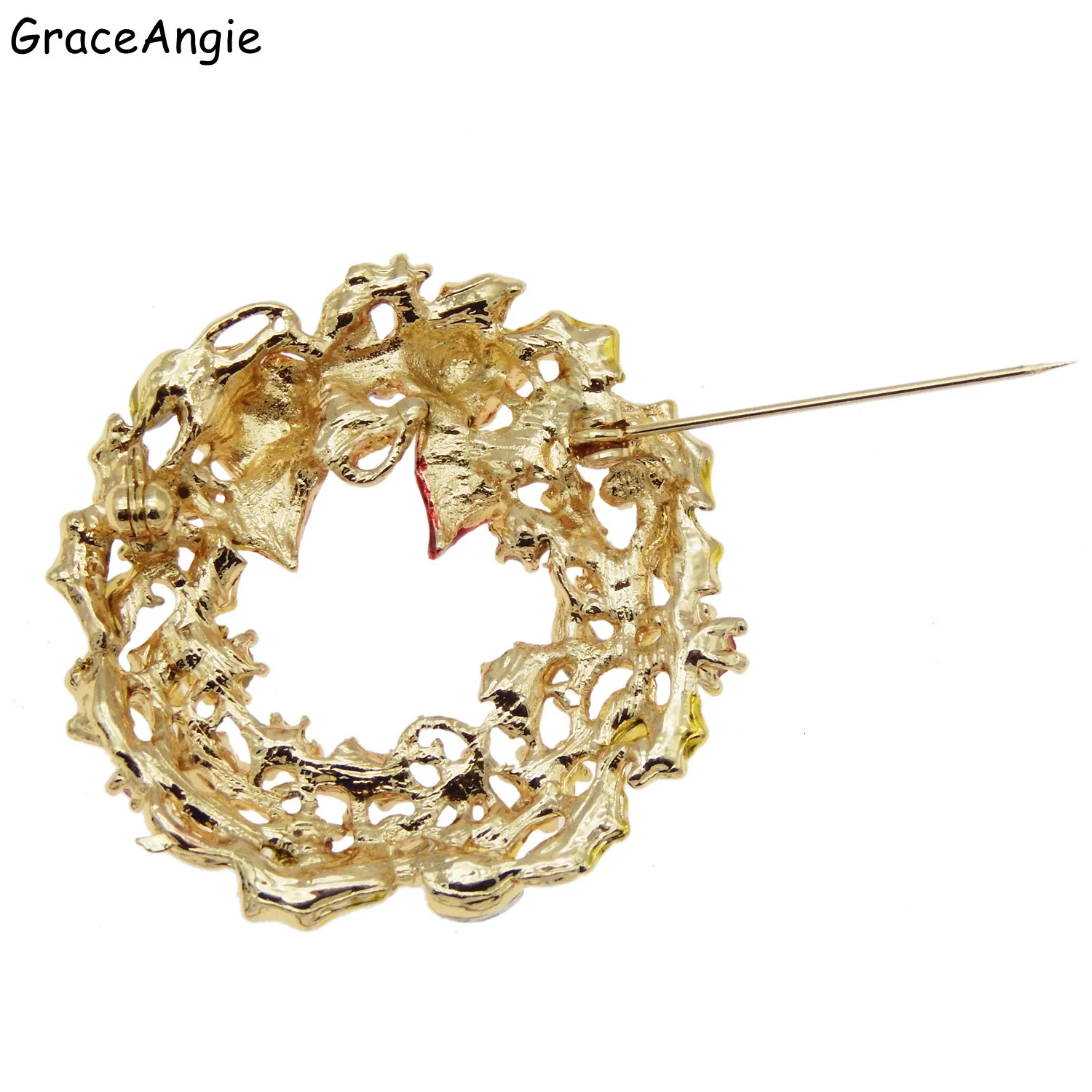 elegant women brooches pin christmas gift wreath brooch honey