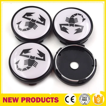 

High-quality 4pc/set 60mm black Scorpion Auto Wheel Center Badge Universal Car Wheel Hubs Caps Emblem Abarth Rim HubCap for Fiat