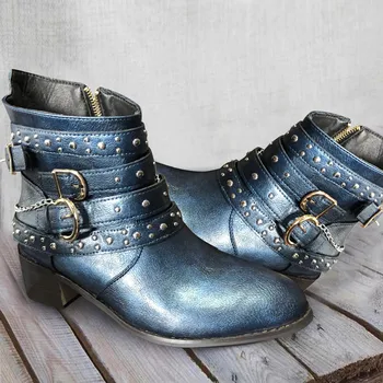 Fashion Boots Ladies Women's Short Bootie Pointed Toe Zipper Cowboy Motorcycle Leather Rivet Shoes Ankle Boots Botas
Fashion Boots Ladies Women's Short Bootie Pointed Toe Zipper Cowboy Motorcycle Leather Rivet Shoes Ankle Boots Botas