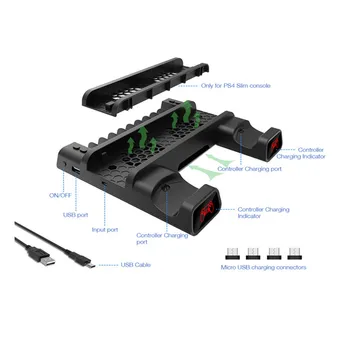 Multipurpose Dual Controller Charger & Host Cooler Stand & Disc Slots for SONY PlayStation PS4 Pro/PS4 Slim/PS4 old version
Multipurpose Dual Controller Charger & Host Cooler Stand & Disc Slots for SONY PlayStation PS4 Pro/PS4 Slim/PS4 old version