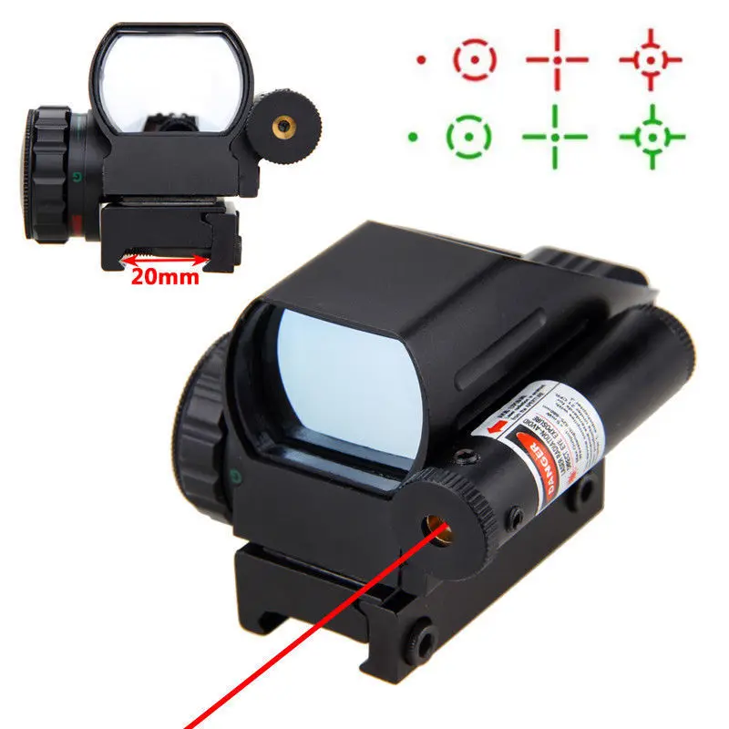 Tactical red/green dot sight holographic reflection 4 mark reflection sight with red laser sight, used for hunting air gun sight
Tactical red/green dot sight holographic reflection 4 mark reflection sight with red laser sight, used for hunting air gun sight