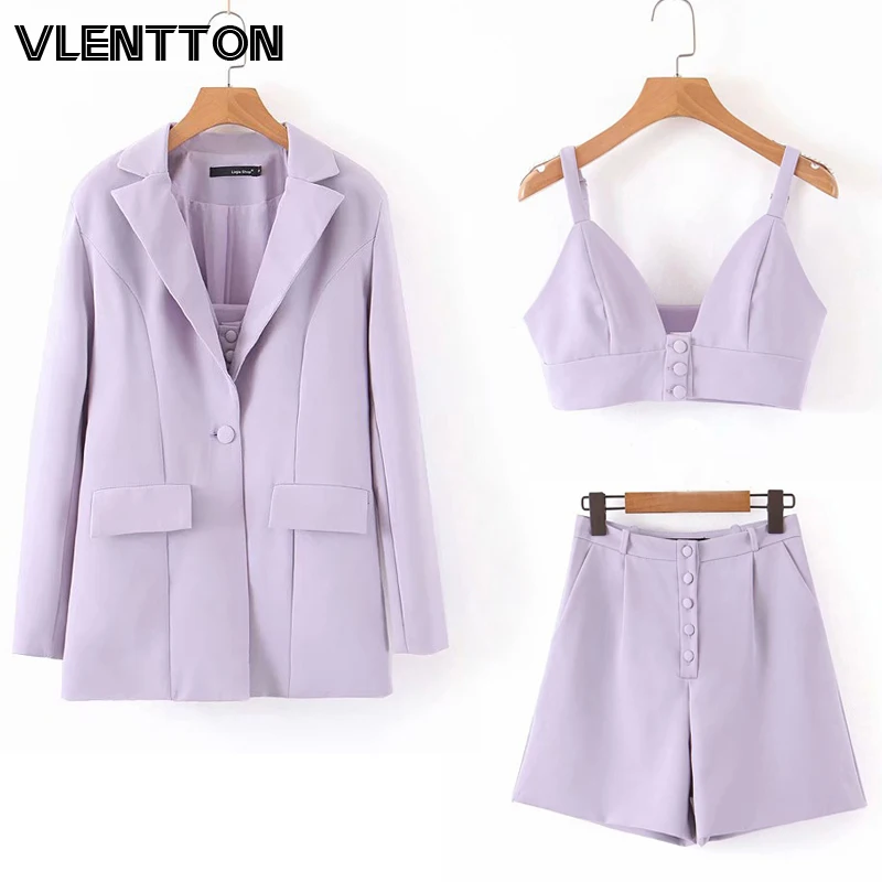 2020 Spring Purple Two Pieces Set Women Chic Button Solid Office Lady Blazer Jacket Tops+High Waist Wide Leg Shorts Suits Female
2020 Spring Purple Two Pieces Set Women Chic Button Solid Office Lady Blazer Jacket Tops+High Waist Wide Leg Shorts Suits Female