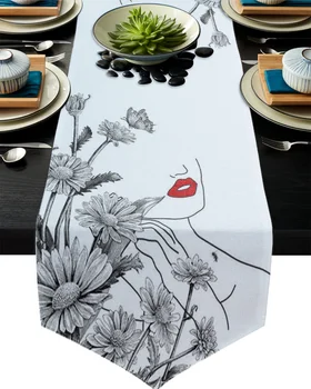 Flower Daisy Female Line Red Lips Table Runner Home Decor Tablecloth Table Runners for Wedding Christmas Decor for Home Table
Flower Daisy Female Line Red Lips Table Runner Home Decor Tablecloth Table Runners for Wedding Christmas Decor for Home Table