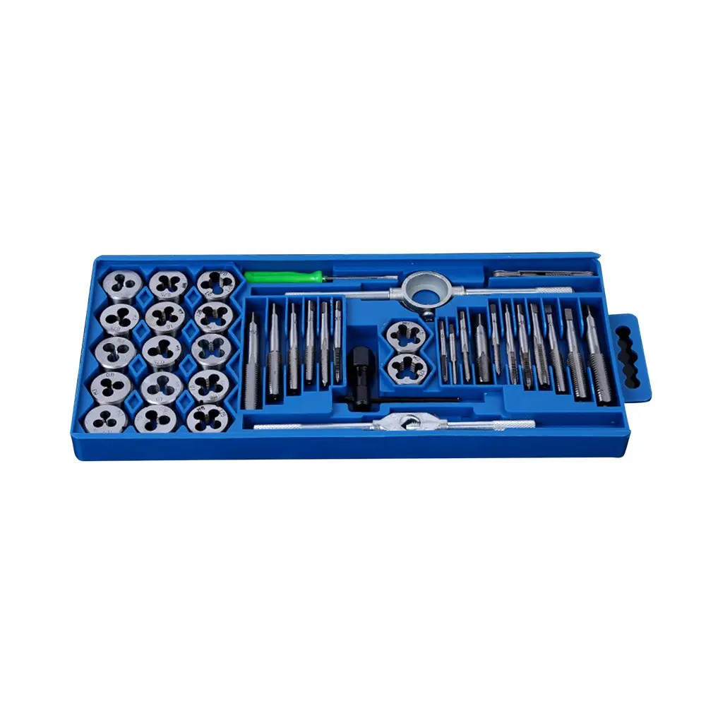 40pcs Tap Die Set M3-M12 Screw Thread Metric Taps Wrench Dies DIY kit Wrench Screw Threading Hand Tools Alloy Metal with Bag
40pcs Tap Die Set M3-M12 Screw Thread Metric Taps Wrench Dies DIY kit Wrench Screw Threading Hand Tools Alloy Metal with Bag