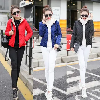 Parkas basic jackets Hot Female Women Winter plus velvet lamb hooded Coats Cotton Winter Jacket Womens Outwear coat 
Parkas basic jackets Hot Female Women Winter plus velvet lamb hooded Coats Cotton Winter Jacket Womens Outwear coat