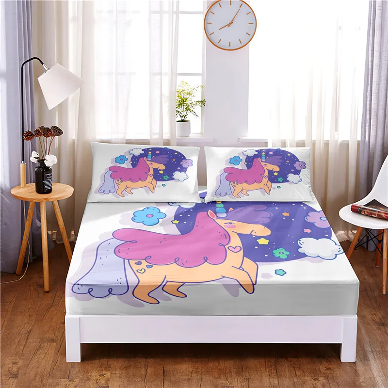 Наматрасник на резинке, с изображением единорога, 3 шт., натяжная простыня из полиэстера
Наматрасник на резинке, с изображением единорога, 3 шт., натяжная простыня из полиэстера