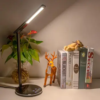 10W QI Wireless Charging LED Desk Lamp 48pc LEDS USB Port Reading Lamp Brightness Adjustable Eye-protect 4 Modes Table Lamp 
10W QI Wireless Charging LED Desk Lamp 48pc LEDS USB Port Reading Lamp Brightness Adjustable Eye-protect 4 Modes Table Lamp