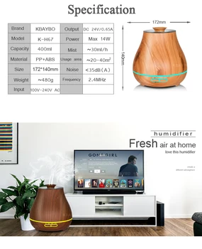 Aroma Essential Oil Diffuser Ultrasonic Air Humidifier with Wood Grain electric LED Lights aroma diffuser for home
Aroma Essential Oil Diffuser Ultrasonic Air Humidifier with Wood Grain electric LED Lights aroma diffuser for home